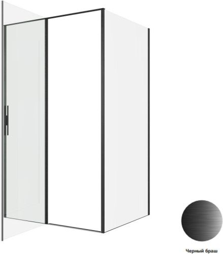 Душевой уголок Allen Brau Priority 3.31033.BBA + 3.31042.BBA 120х80 стекло прозрачное профиль черный без поддона - фото 4