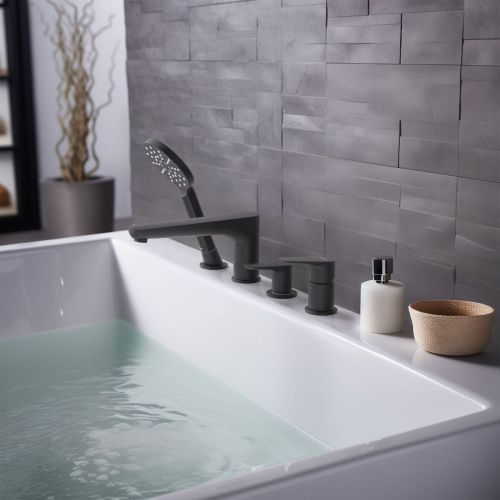 Смеситель Aquatek БЕТТА AQ1148MB на борт ванны черный - фото 4