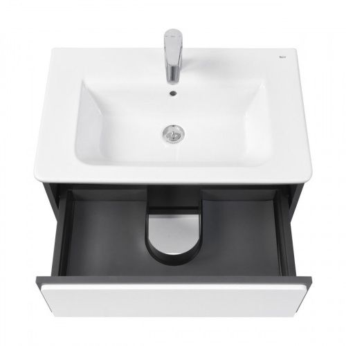 Тумба под раковину Roca Ronda ZRU9302964 70х40 подвесная цвет белый/серый - фото 4