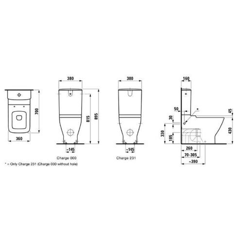 Чаша унитаза напольная Laufen Palace 8.2470.6.000.231.1 цвет белый без сиденья и без бачка безободковая смыв торнадо - фото 2
