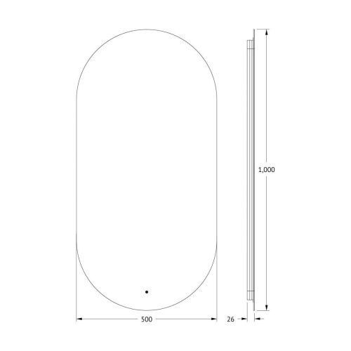Зеркало с подсветкой Defesto OPTI DF 2904R 50х100 подвесное - фото 2