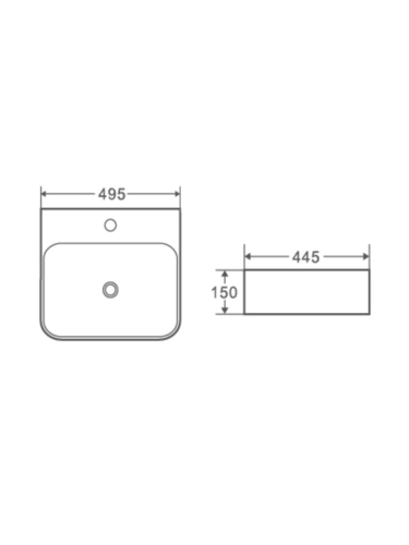 Раковина из сантехнического фаянса WeltWasser WW SK 10000004580 40 см накладная цвет белый 1 отверстие под смеситель - фото 2