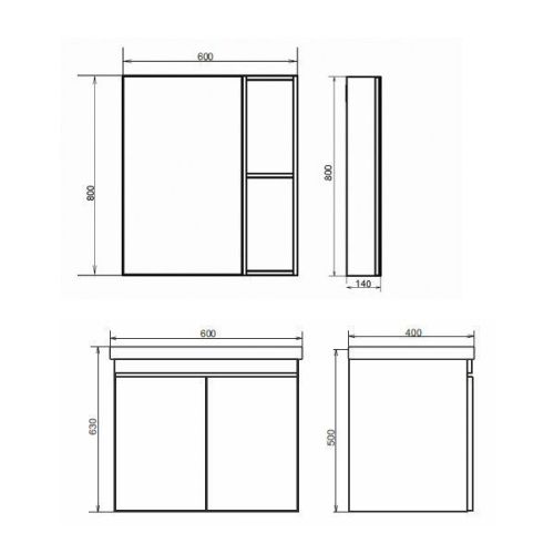 Зеркало-шкаф Comforty Осло 00-00006490CF 60х80 подвесной цвет серый - фото 2