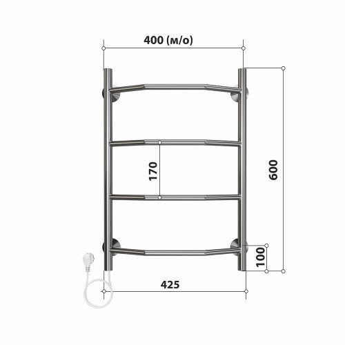 Полотенцесушитель электрический Stelmix 4670078543158 45х60 хром - фото 3