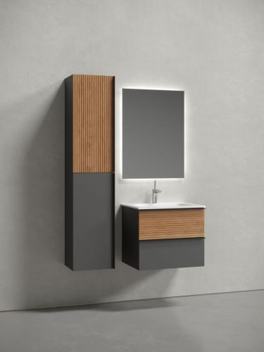 Тумба под раковину Sancos DELTA DL60GR 60х40 подвесная цвет коричневый - фото 3