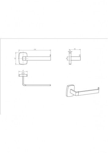 Бумагодержатель CeramaLux Cube 12607 - фото 2