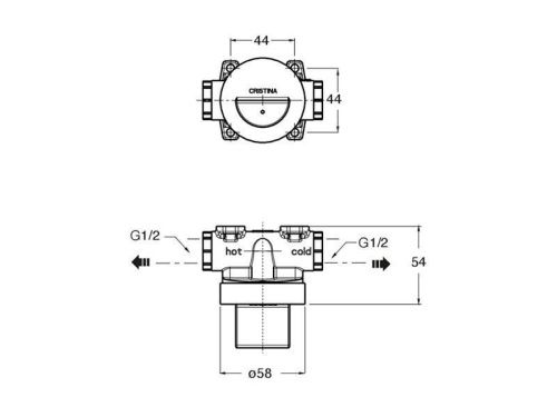 Встроенная часть гигиенического смесителя Cristina CS67600 - фото 2