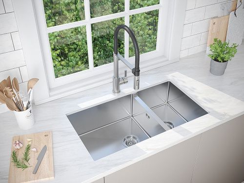 Кухонная мойка Paulmark GERBERG 78/2S UNI PM227844-BS 45х40 цвет серый поверхность брашированная - фото 3
