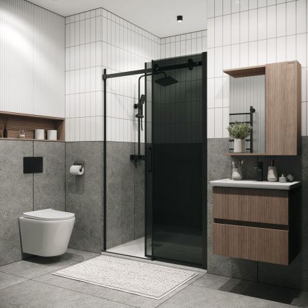 Душевая дверь Grossman Classic 100.K33.04.160.21.10 160х195 стекло тонированное профиль черный