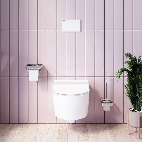 Унитаз подвесной Damixa Jupiter DX77C1700SC белый с сиденьем микролифт безободковый каскадный смыв - фото 3