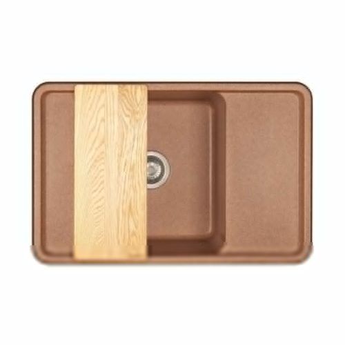 Кухонная мойка Aquaton Беллис 1A725032BS270 80х50 цвет коричневый поверхность матовая - фото 3