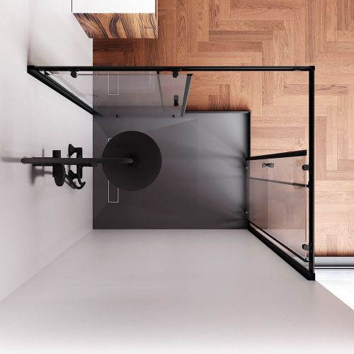 Душевой уголок Am.Pm Sunny W87G-403-12090-BT 120х90 стекло прозрачное профиль черный без поддона - фото 4