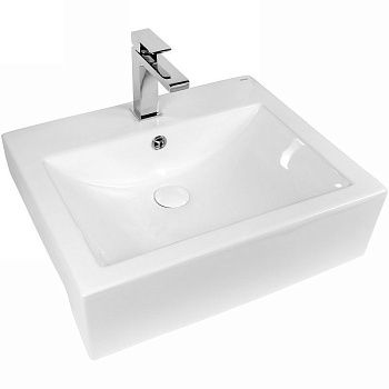 Раковина из сантехнического фарфора Bond Cube S11-540 50х40 встраиваемая цвет белый 1 отверстие под смеситель