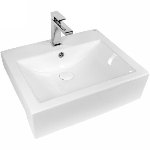 Раковина из сантехнического фарфора Bond Cube S11-540 50х40 встраиваемая цвет белый 1 отверстие под смеситель