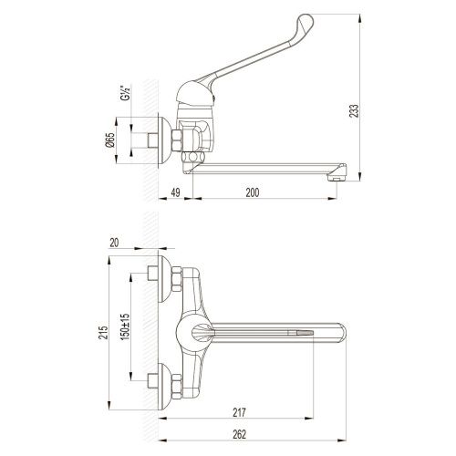 Смеситель для кухни LeMark Project LM4611C настенный хром - фото 2