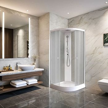 Душевая кабина Parly Effect EF831 80х80 четверть круга с крышей ориентация универсальная