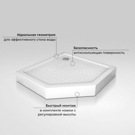 Душевой поддон акриловый RGW Acryl 16180599-41 90х90 белый