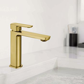 Смеситель Vincea Next VBF-1N1BG на раковину золото