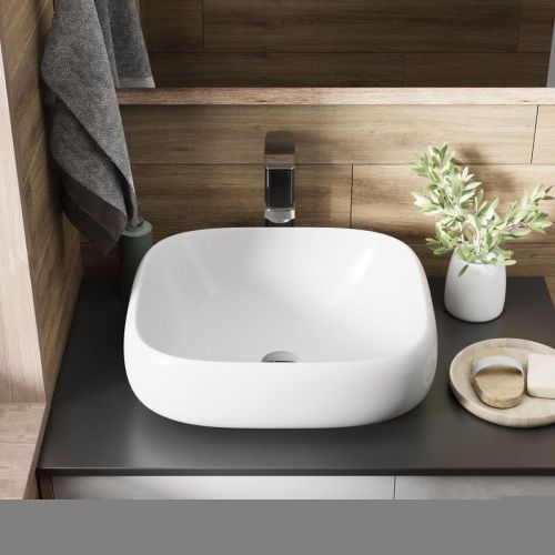 Раковина из сантехнического фаянса Grossman Falcon GR-3053 50х40 накладная цвет белый без отверстий под смеситель - фото 3