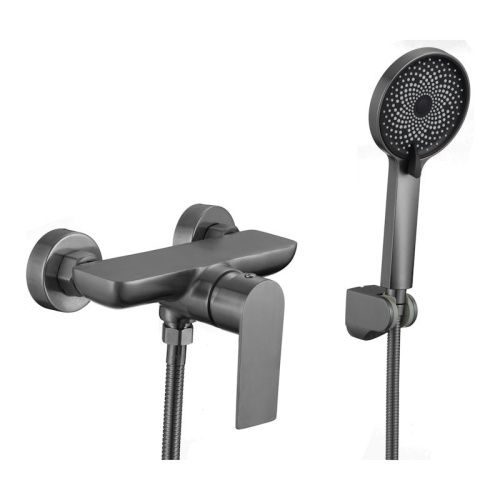 Смеситель для ванны и душа Fmark FS8802Q настенный графит - фото 2