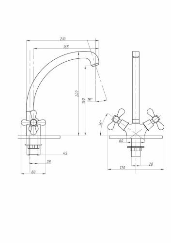 Смеситель для кухни FAUZT FZs-258-10 на мойку хром - фото 3