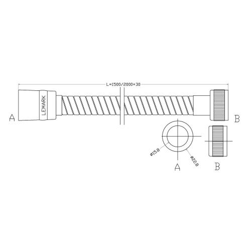 Душевой шланг LeMark LE8032S хром - фото 2