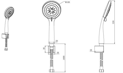 Душевой гарнитур Aquatek ВЕГА AQ2010MB настенный черный - фото 5