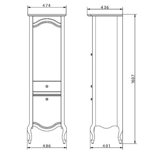 Шкаф-пенал Migliore IMPERO 26649 50х160 напольный цвет бежевый - фото 3