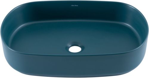 Раковина керамическая Allen Brau Fantasy 4.11022.PT 60х40 накладная цвет зеленый без отверстий под смеситель - фото 3