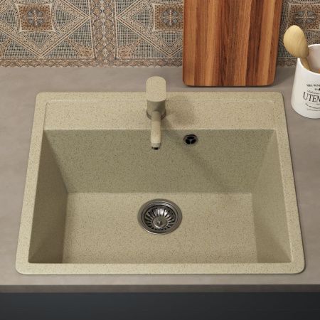 Кухонная мойка Uperwood ECON UPD-104 4010202101 55х50 цвет бежевый поверхность матовая