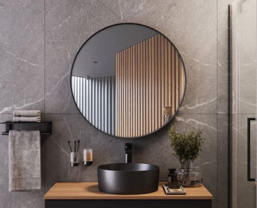 Раковина из сантехнического фарфора Bond Circle S53-398 40х40 накладная цвет черный без отверстий под смеситель - фото 5