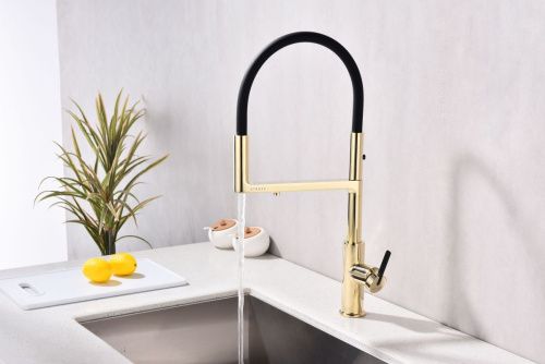 Смеситель для кухни Paulmark TORNADO To213402-G на мойку золото - фото 3