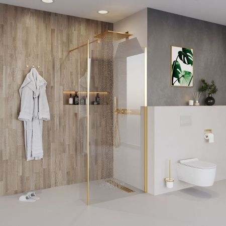 Душевая перегородка Niagara Nova NG-644-11GOLD 110х195 стекло прозрачное профиль золото