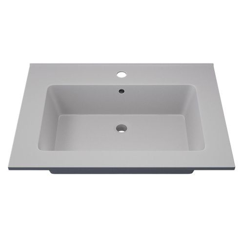 Раковина из искусственного камня Uperwood Parma Quartz 291003001 70х50 полувстраиваемая цвет белый - фото 4