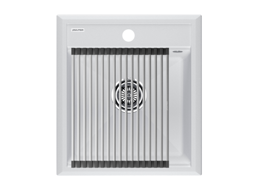 Кухонная мойка + коландер Paulmark PM114651-WH+R375-BS 45х50 цвет белый
