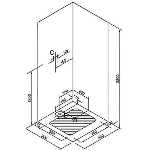 Душевая кабина Vitra Zest 56930024000 90х90 квадратная без крыши ориентация левая - фото 3