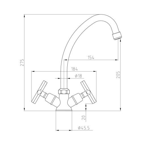 Смеситель для кухни LeMark Promotion LM6050C на мойку хром - фото 2
