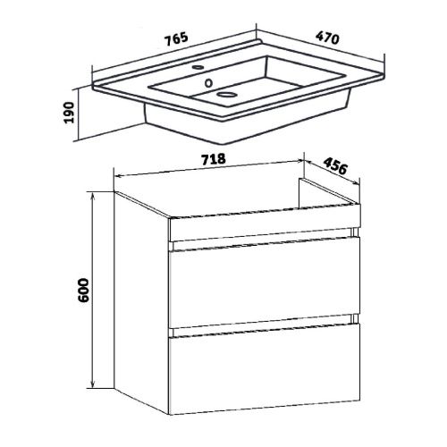 Тумба под раковину Runo Манхэттен 00-00001047 70х50 подвесная цвет белый - фото 4