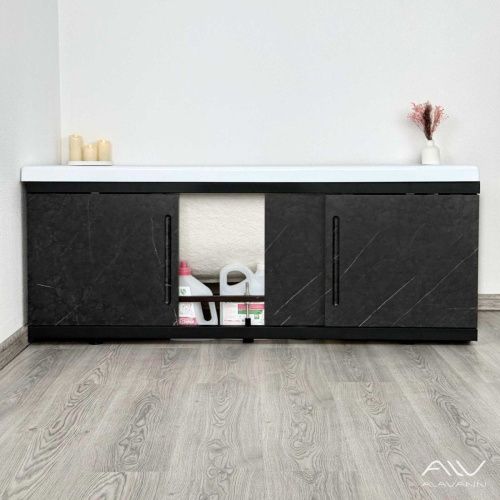 Экран под ванну Alavann Alt 170 см ALV1203004 фронтальный МДФ раздвижной черный - фото 2
