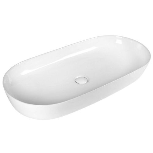 Раковина из сантехнического фарфора Bond Oval S51-800 80х40 накладная цвет белый без отверстий под смеситель