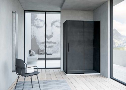 Душевой уголок Vincea Slim Soft VSR-1SS9012CGB 120х90 стекло тонированное профиль черный без поддона - фото 2