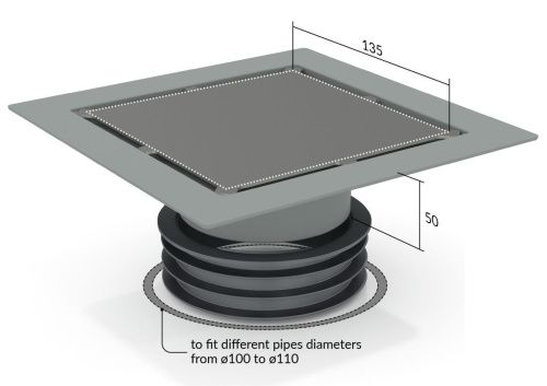 Душевой трап OMP Tea Kalamata 9977.798.9 20х20 - фото 4