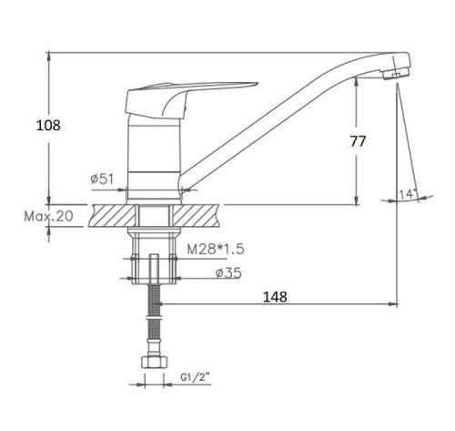 Смеситель для кухни Cron CN4504-2 на мойку хром - фото 3