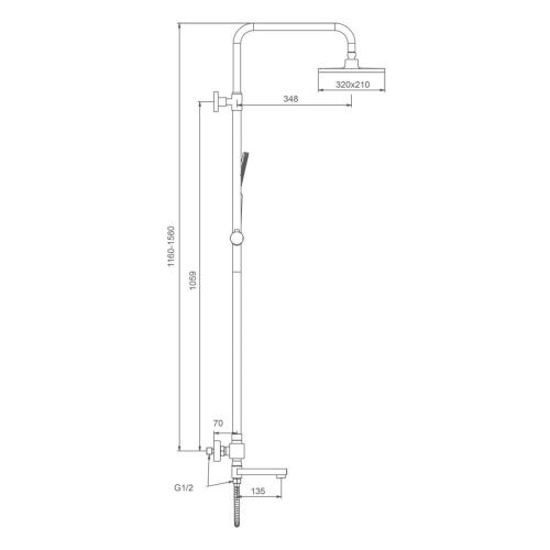 Душевая стойка Splenka S224.26.09 настенная цвет серый с термостатом - фото 3