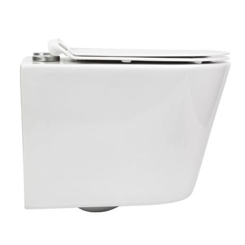 Унитаз подвесной Bond Oval F03-10 белый с сиденьем микролифт безободковый душевой смыв - фото 2
