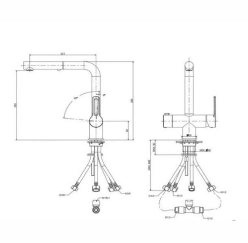 Смеситель для кухни Paffoni Ringo RIN295BO на мойку белый - фото 3