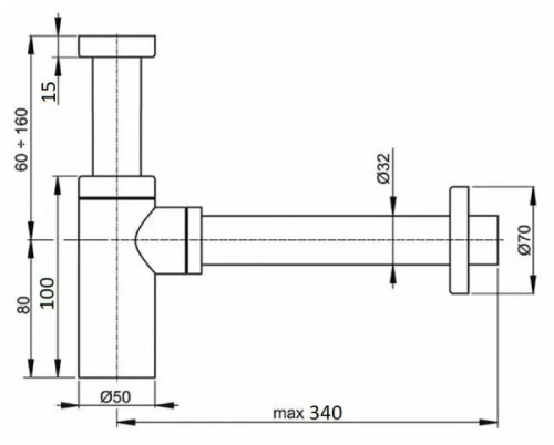Сифон для раковины CeramaLux RD016 бронза - фото 3