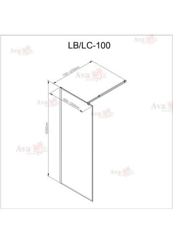 Душевая перегородка AvaCan LB100MT 100х200 стекло с рисунком профиль черный - фото 4