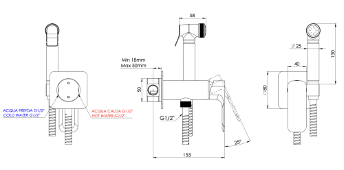 Гигиенический душ со смесителем Daniel TA645BP4DC15 черный - фото 5