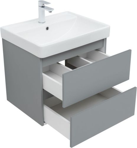 Тумба под раковину Aquanet Вега 2.0 00337959 60х50 подвесная цвет серый - фото 2